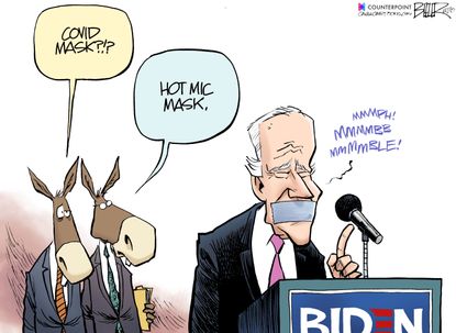 Political Cartoon U.S. Joe Biden coronavirus mask gaffes