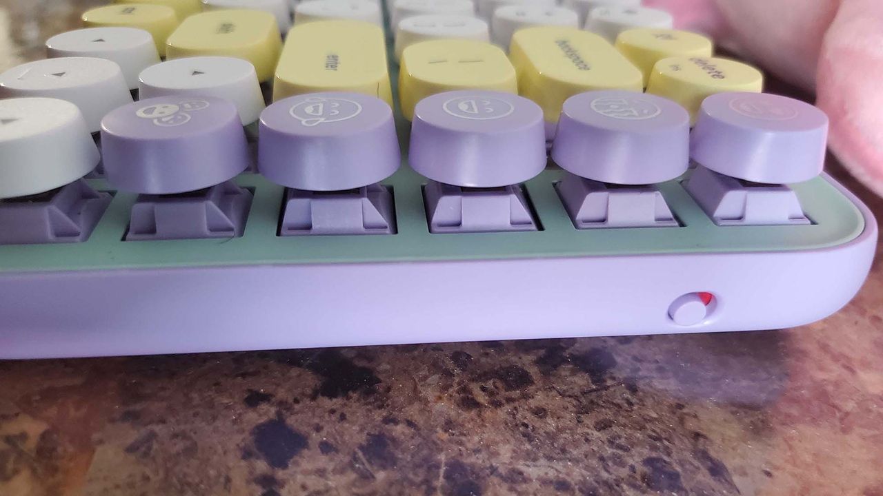 A closeup of the keys of the Logitech POP Keys keyboard