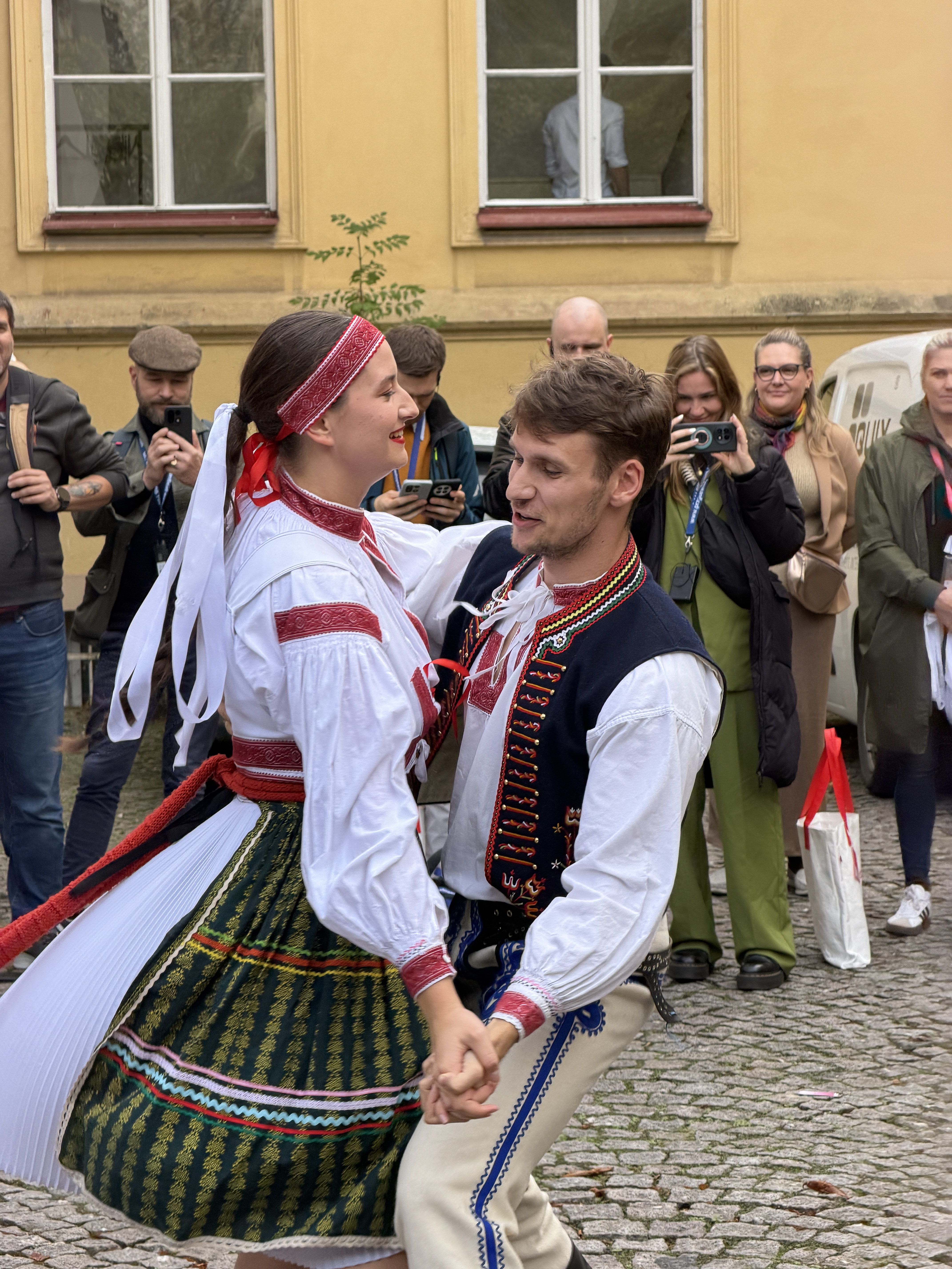 Two Polka dancers in Prague