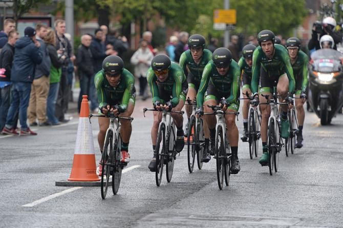 Team Europcar rode in the wet