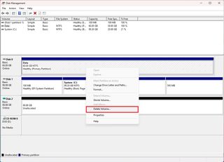 Disk Management Delete Volume