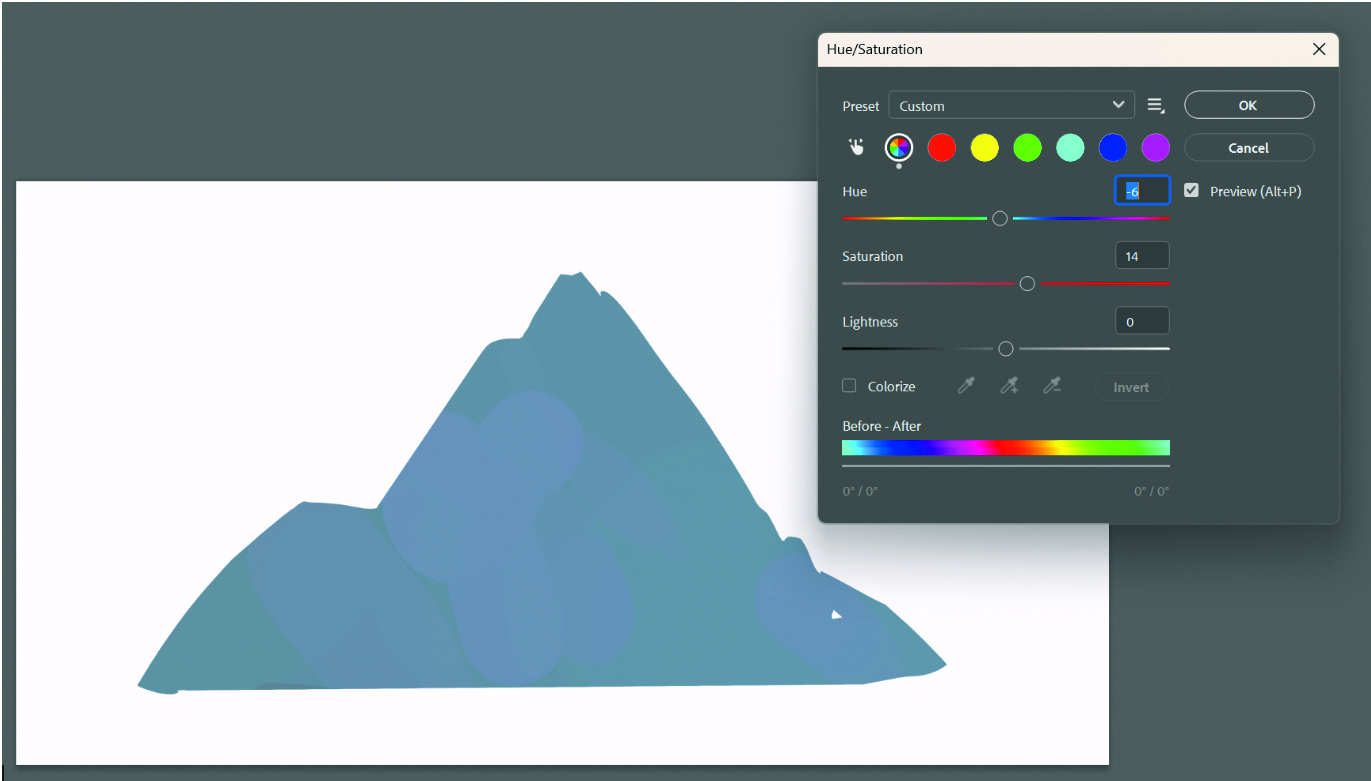Digital art process in Photoshop for light and depth