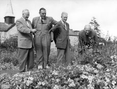 Fred Loads, Franklin Engelmann, Bill Sowerbutts and Alan Gemmell in the 500th edition of Gardeners Question Time, broadcast from Southport on the 29th October 1961. Bill Sowerbutts and Fred Loads had been on the panel since the first broadcast.