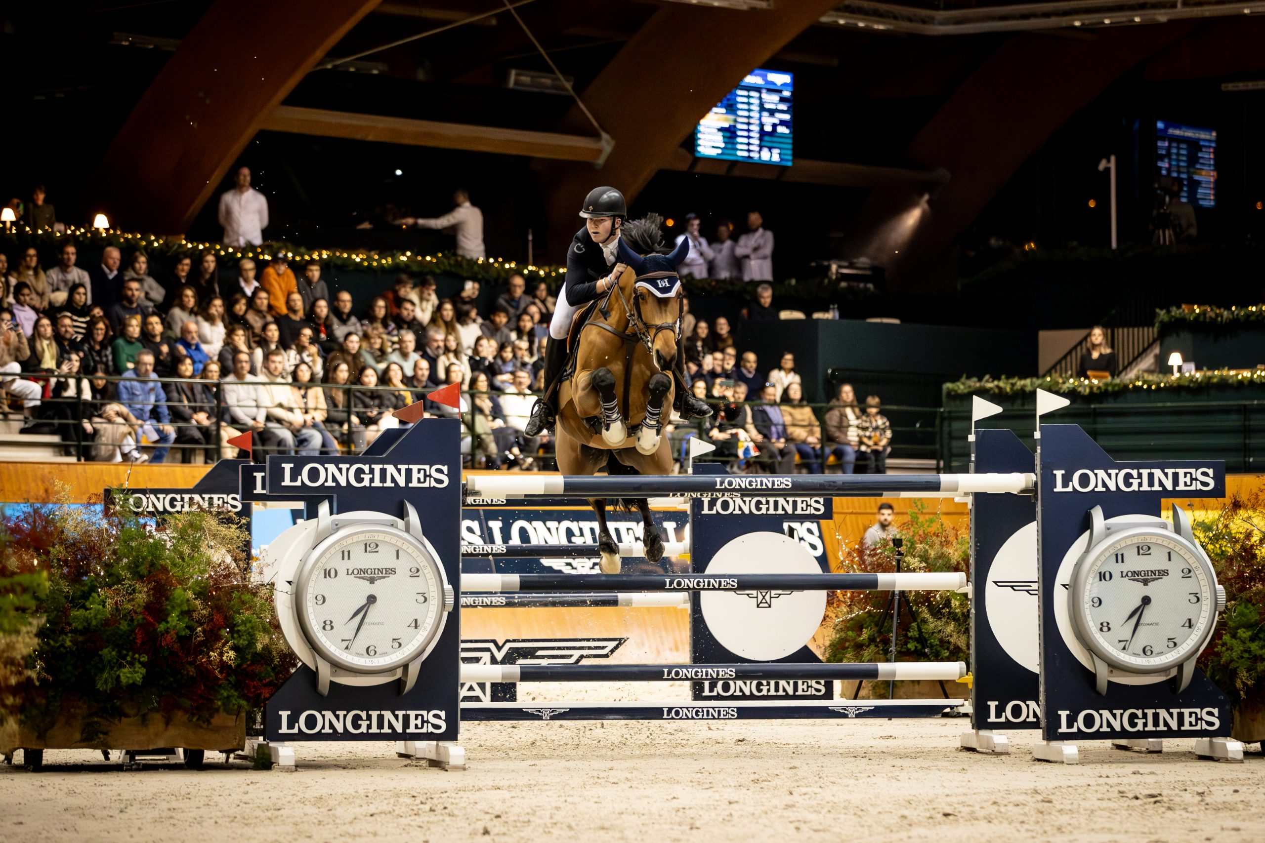 Harry Charles and Sherlock in action when winning the Longines FEI World Cup qualifer of La Coruna, Spain