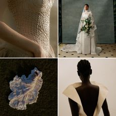 a collage of bridal images.