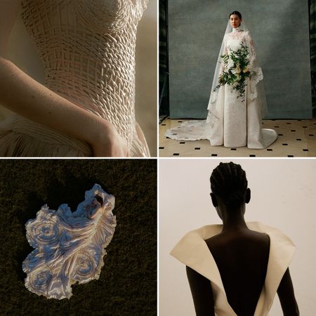 a collage of bridal images.