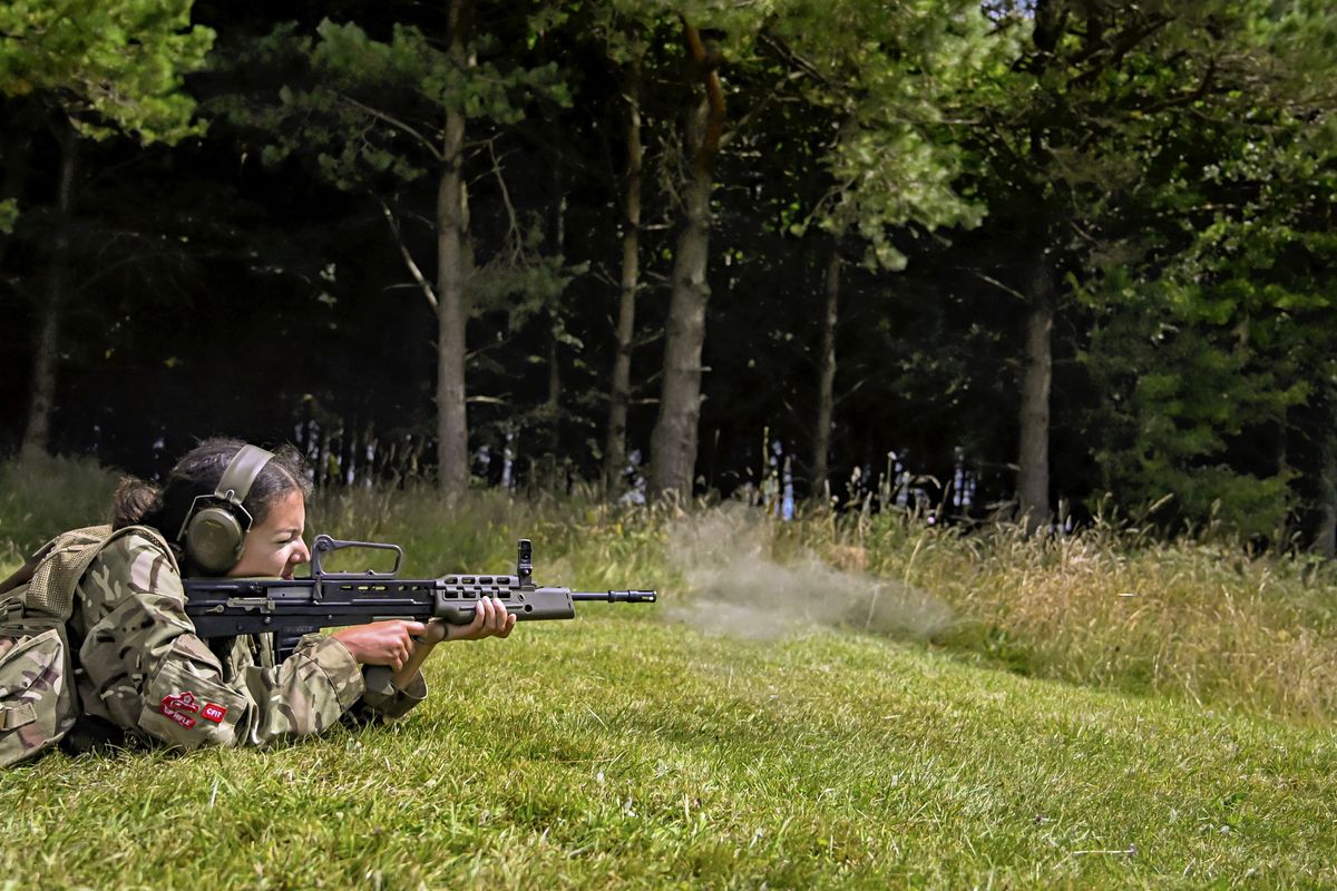 Bullet being fired from gun