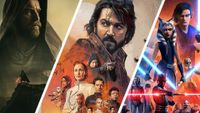 Split image showing three posters from Star Wars TV shows.