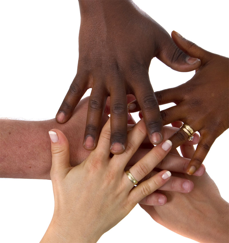 mutiracial hands