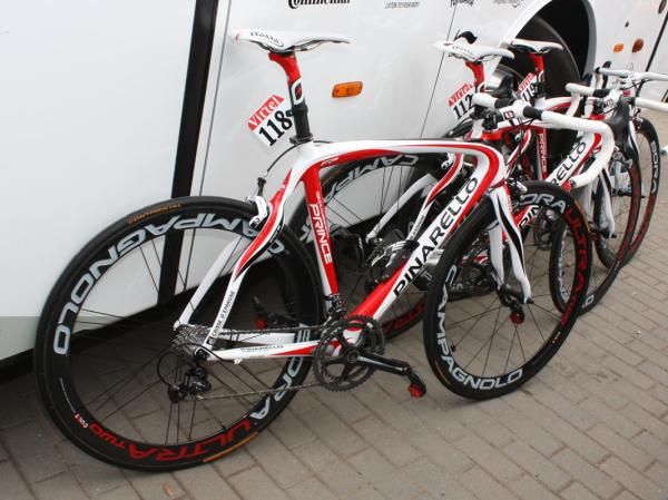 Caisse d'Epargne saddled up on the curvaceous Pinarello Prince.