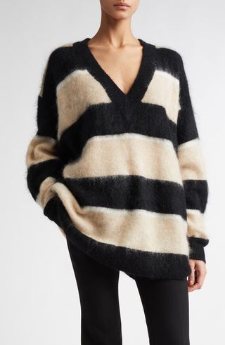 Lula Stripe V-Neck Sweater