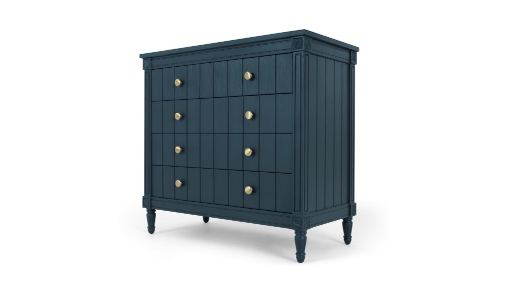 Bourbon Vintage Chest of Drawers, dark blue