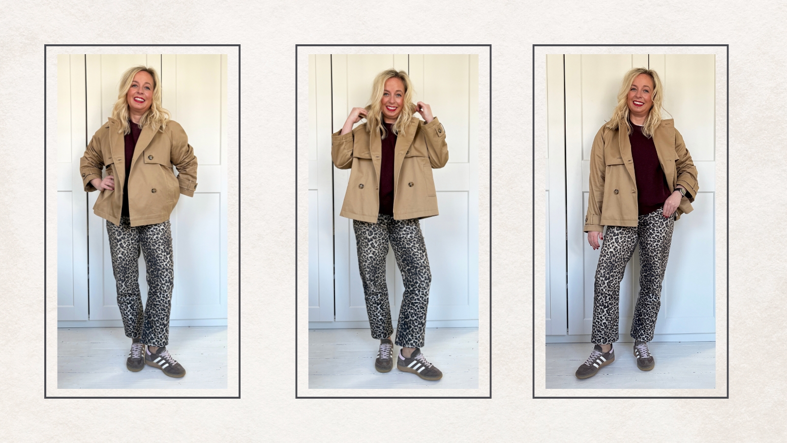 Antonia Kraskowski wearing a trench coat