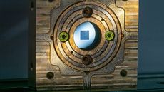 The membrane inside a quantum drum can receive and transmit quantum data by converting it to sound, or sonic vibrations.