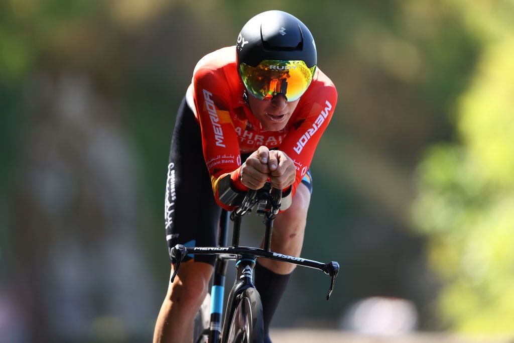 ROCAMADOUR FRANCE JULY 23 Fred Wright of United Kingdom and Team Bahrain Victorious sprints during the 109th Tour de France 2022 Stage 20 a 407km individual time trial from LacapelleMarival to Rocamadour TDF2022 WorldTour on July 23 2022 in Rocamadour France Photo by Michael SteeleGetty Images