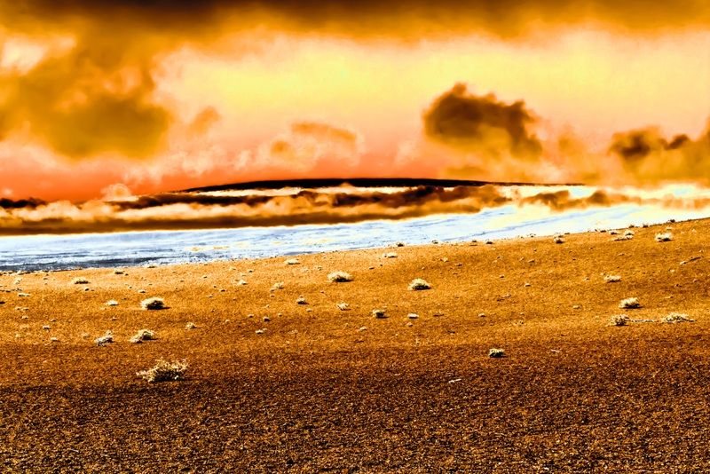 Firing landscape. Planet Earth after Apocalypse concept. 