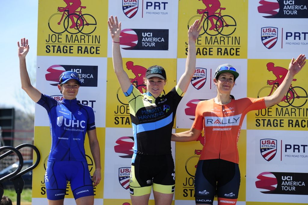 Lily Williams (Sun and Ski Elite Women's Team) on top step of the stage 3 podium