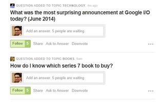 Quora shows clearly how many people are "waiting for an answer" to encourage users to submit answers