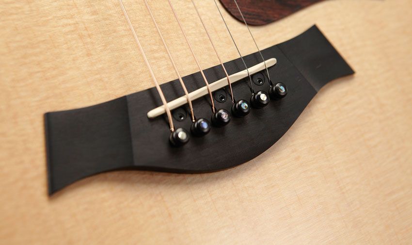 Taylor's new ES 2 piezo system has three adjustable sensors behind the saddle