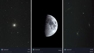 Screenshot of an app showing a picture of the moon