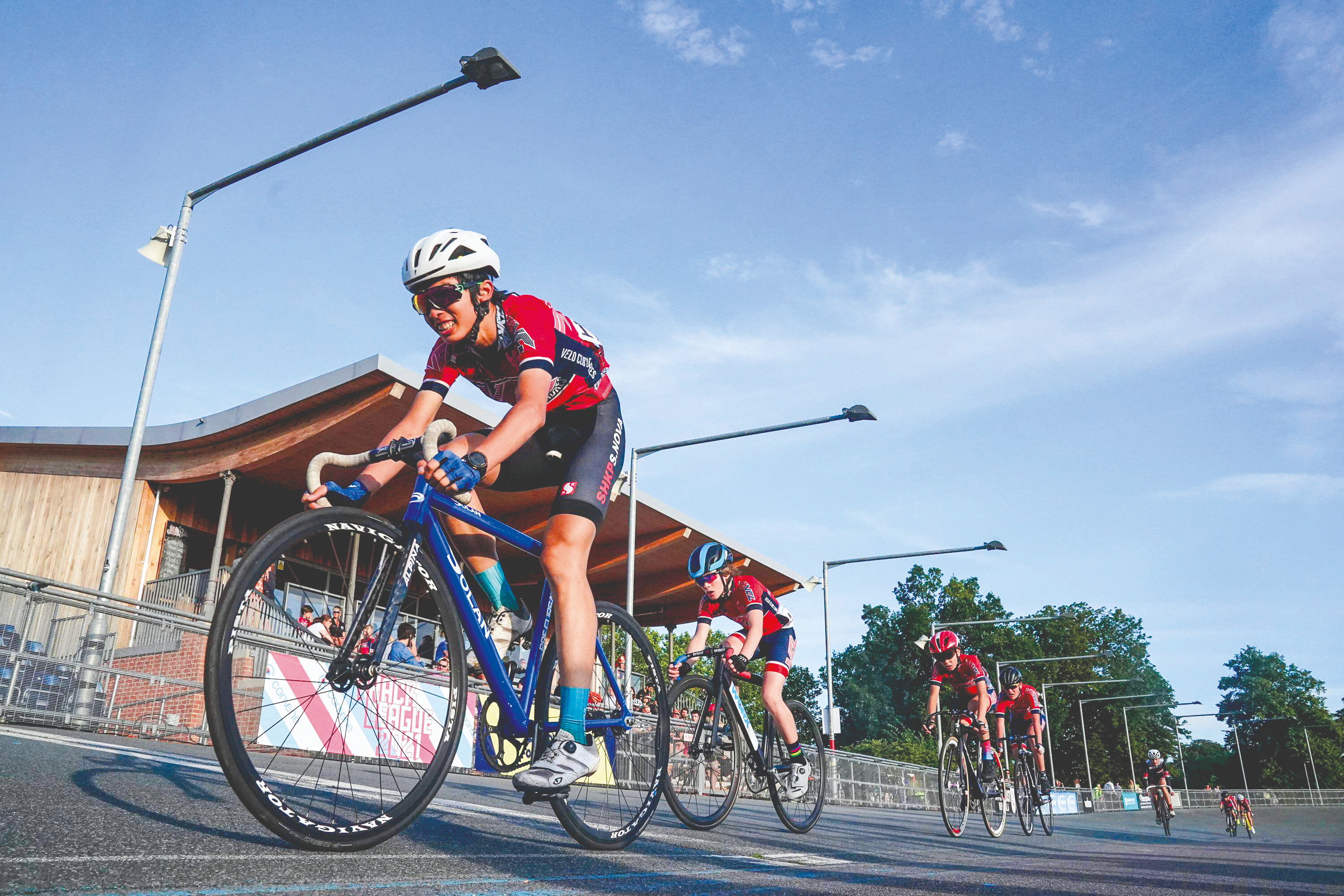 Riders competing at Herne Hill Velodrome