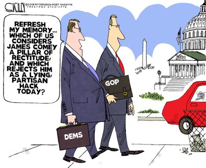 Political Cartoon U.S. James Comey Democrat and GOP views