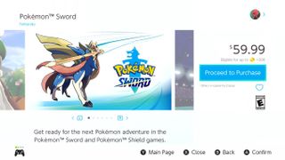 Purchase a digital game on your Nintendo account by showing: Nintendo Eshop Pokemon Sword