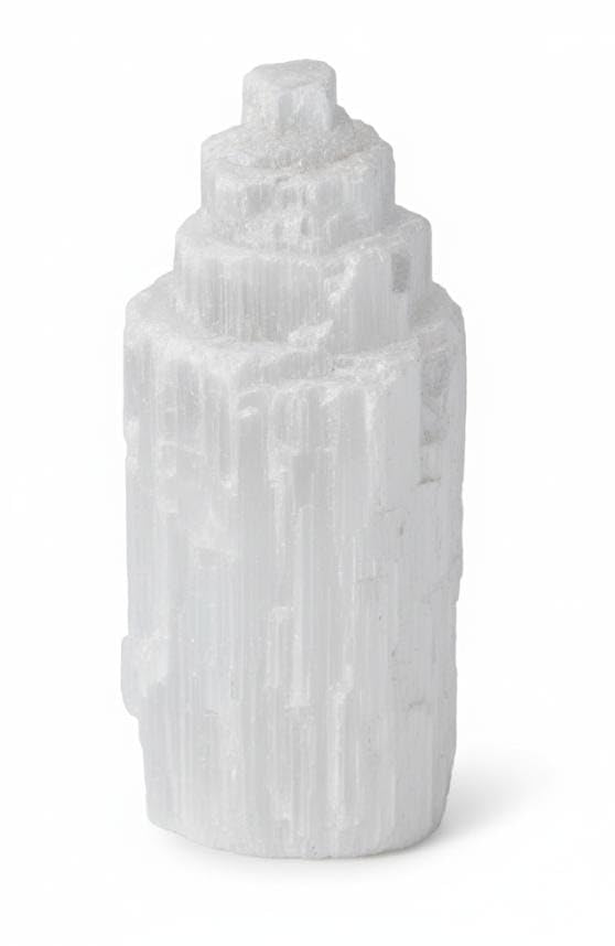 Selenite Crystal Tower - Natural Polished Selenite Crystal Mountain Pillar Tower in 4 Sizes for Healing, Meditation, Gift &amp;amp; for Home Decor/room Decor (10cm)