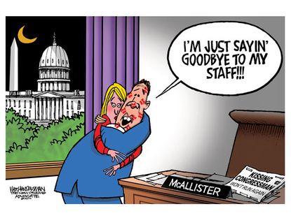 Political cartoon kissing congressman Vance McAllister