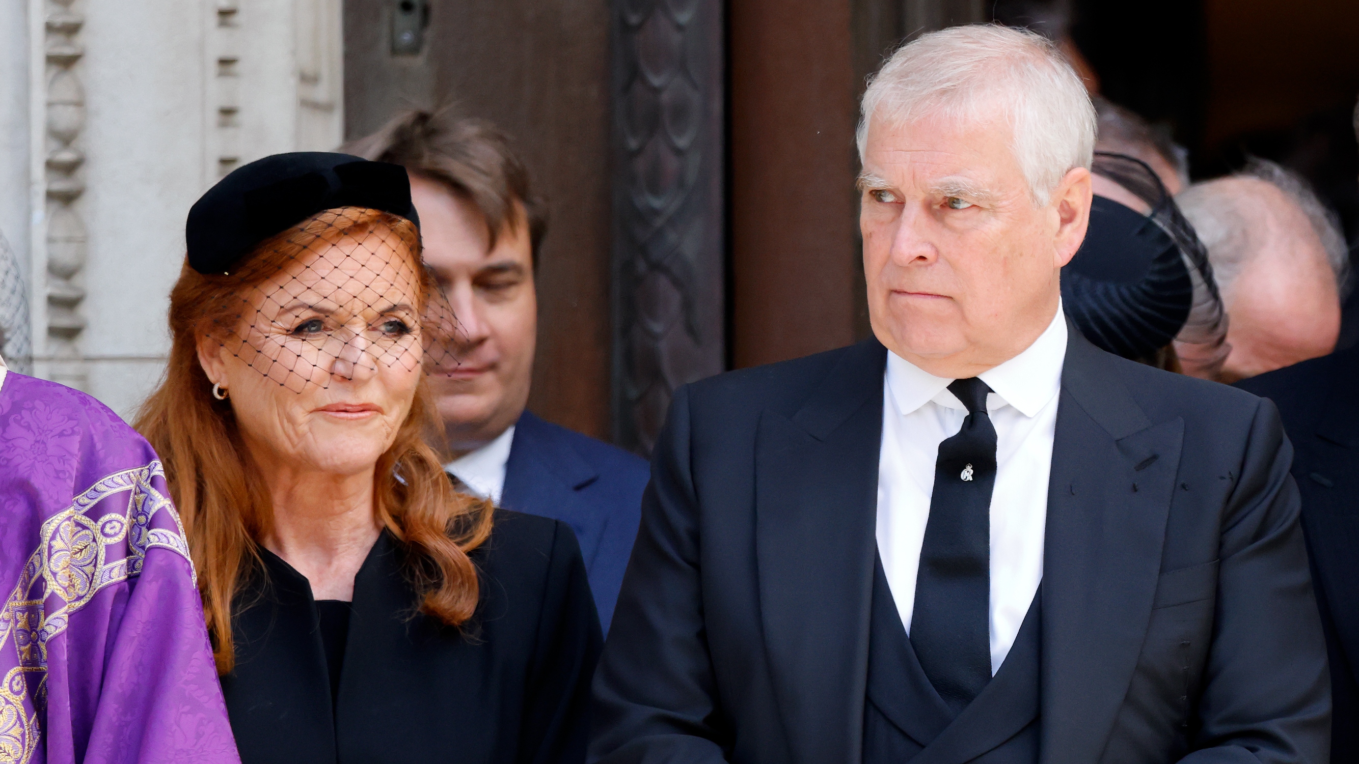Sarah Ferguson and Prince Andrew attend Katharine, Duchess of Kent&#039;s Requiem Mass service