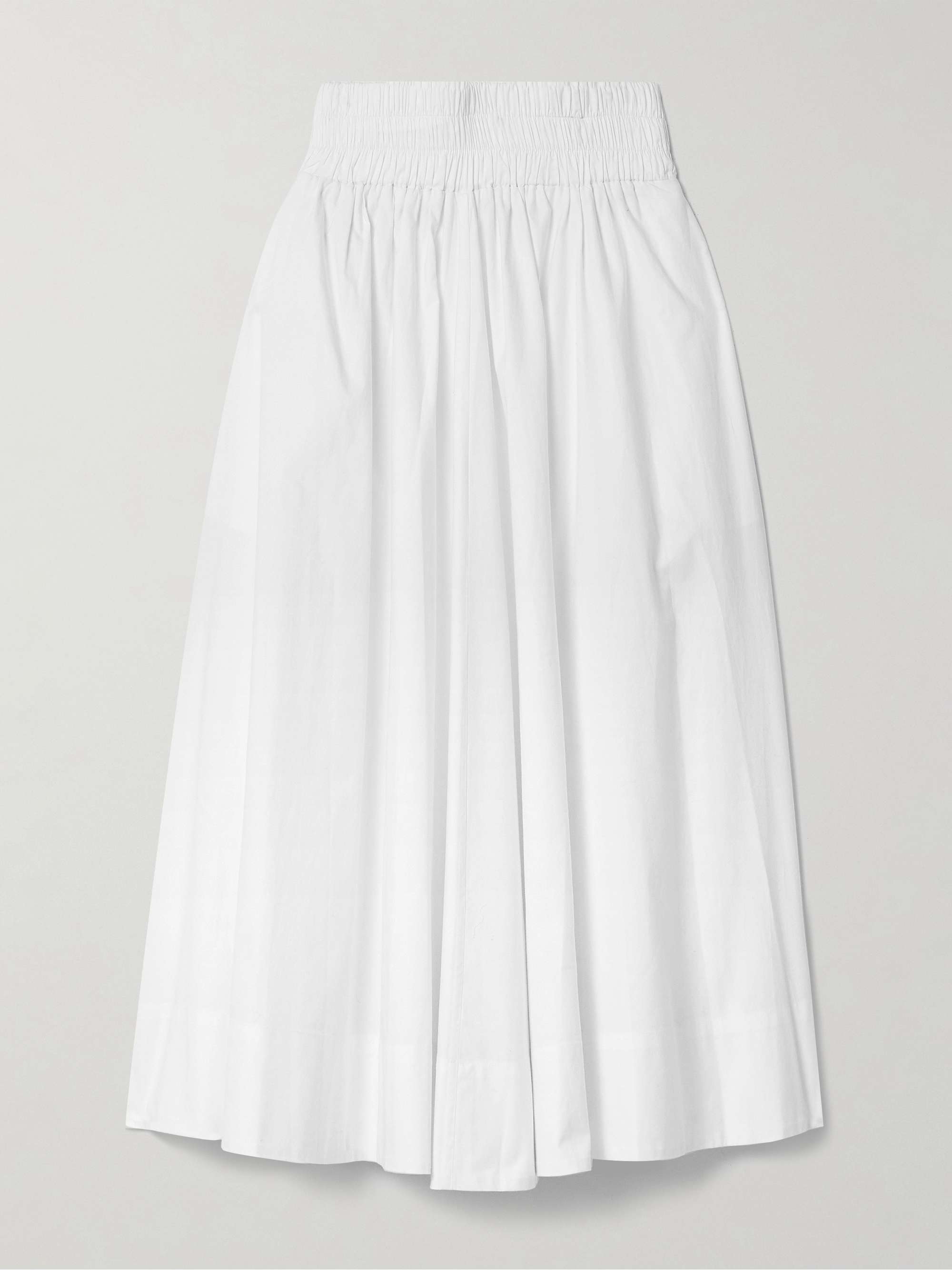 The Kyria Pleated Cotton-Poplin Midi Skirt