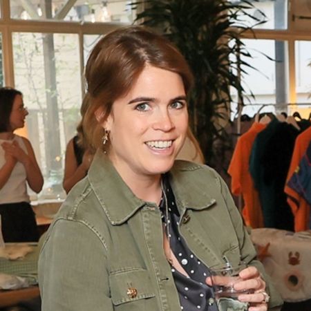 Princess Eugenie wearing a green jacket