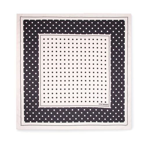 Steve Madden Alyse Satin Square Scarf, Black Polka Dot