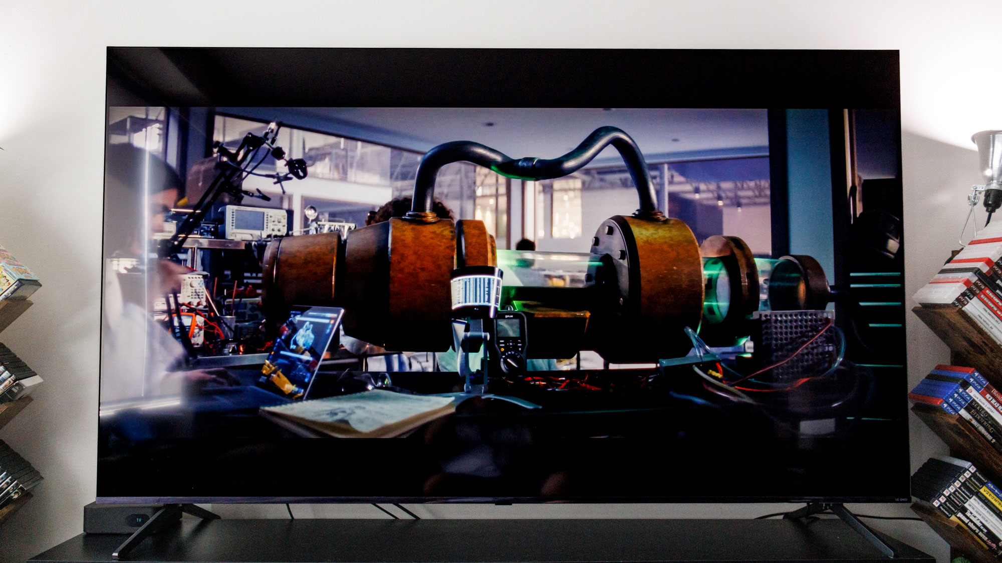 LG QNED92 Mini-LED TV on a stand