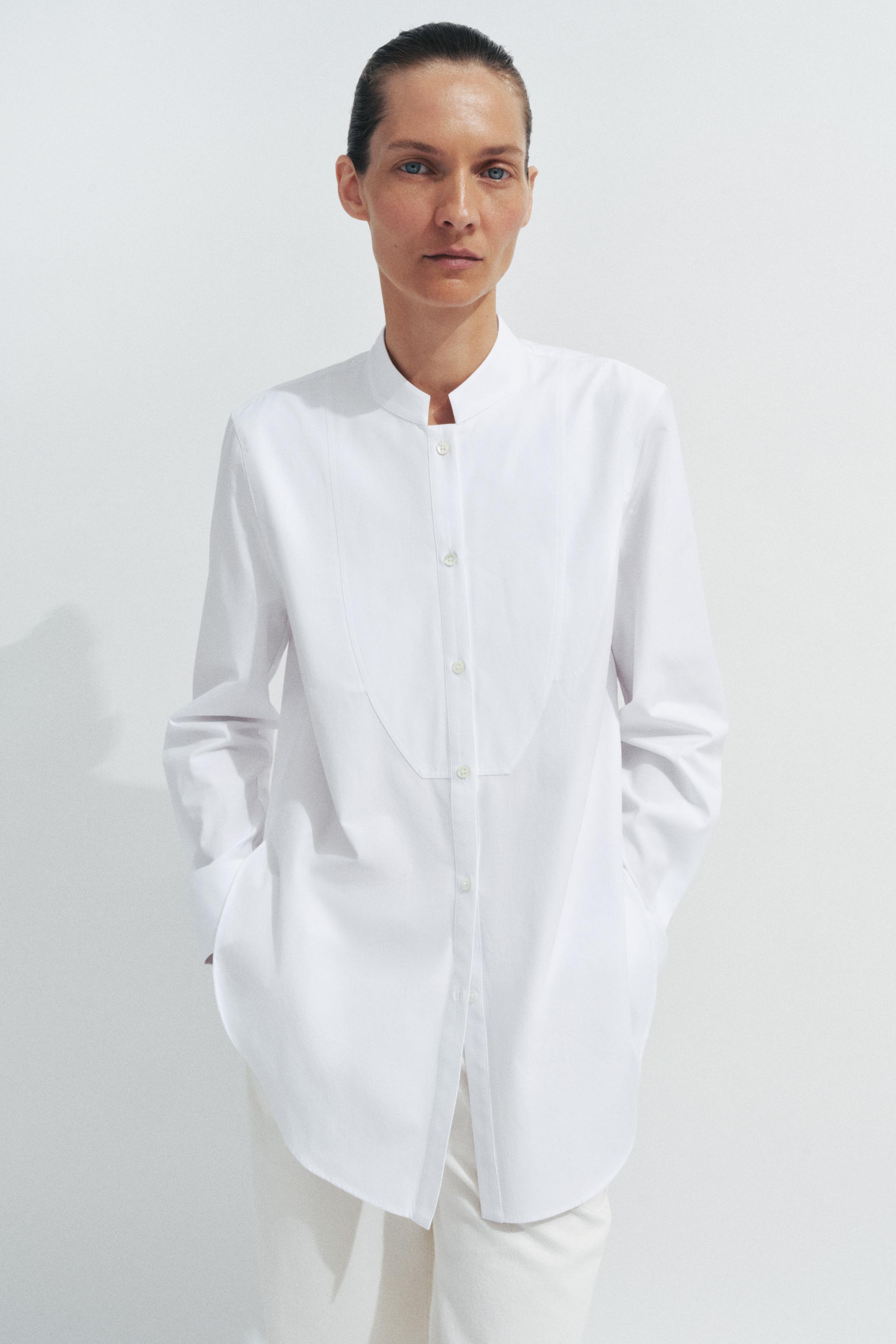Zw Collection Poplin Bib Shirt