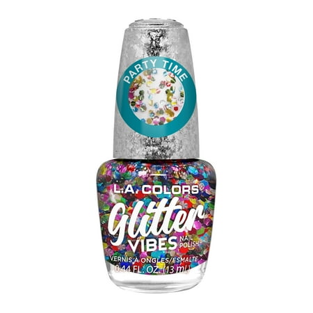 L.a. Colors Glitter Vibes Nail Polish, Party Time, 0.44 Fl Oz