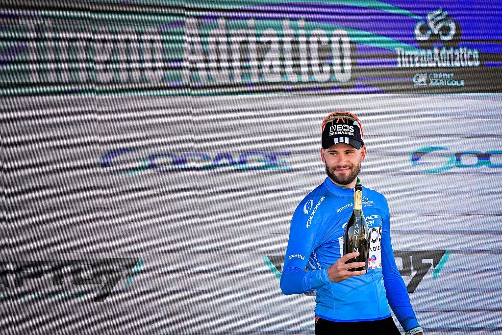 2026 Tirreno-Adriatico: Filippo Ganna celebrates victory in stage 1