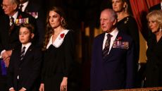 L-R: Prince George, Kate Middleton, King Charles, Queen Camilla at the Festival of Remembrance 2025 