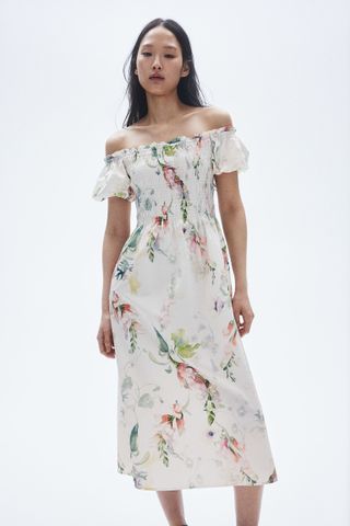 H&M, Off-The-Shoulder Poplin Dress