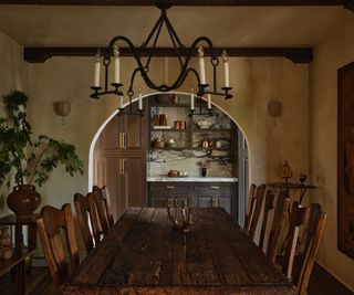 Vintage dining room in a Spanish-style home