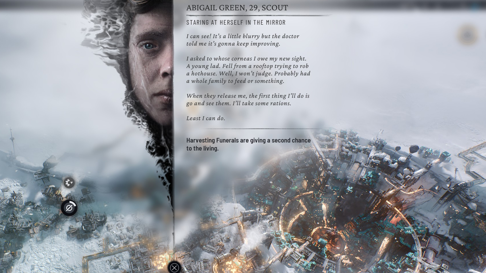 Hay dos tipos de noticias en Frostpunk 2: malas noticias y buenas noticias que poco a poco te das cuenta de que en realidad son malas noticias.