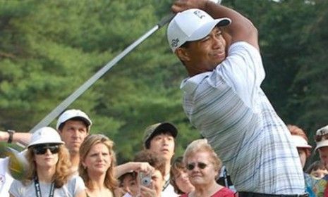 Tiger Woods on the course