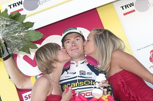 PIm Ligthart (Vacansoleil-DCM) leads the sprint classification.