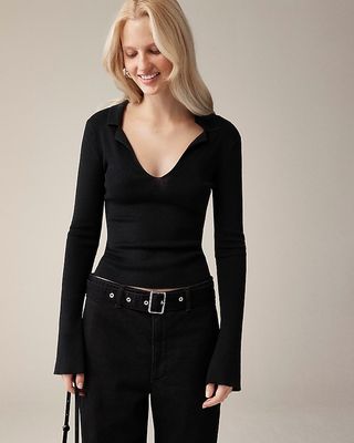 Fitted Pullover Sweater in Tencel™ Lyocell Blend