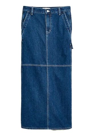 Madewell Denim Carpenter Maxi Skirt in Handlon Wash (Was $118) 