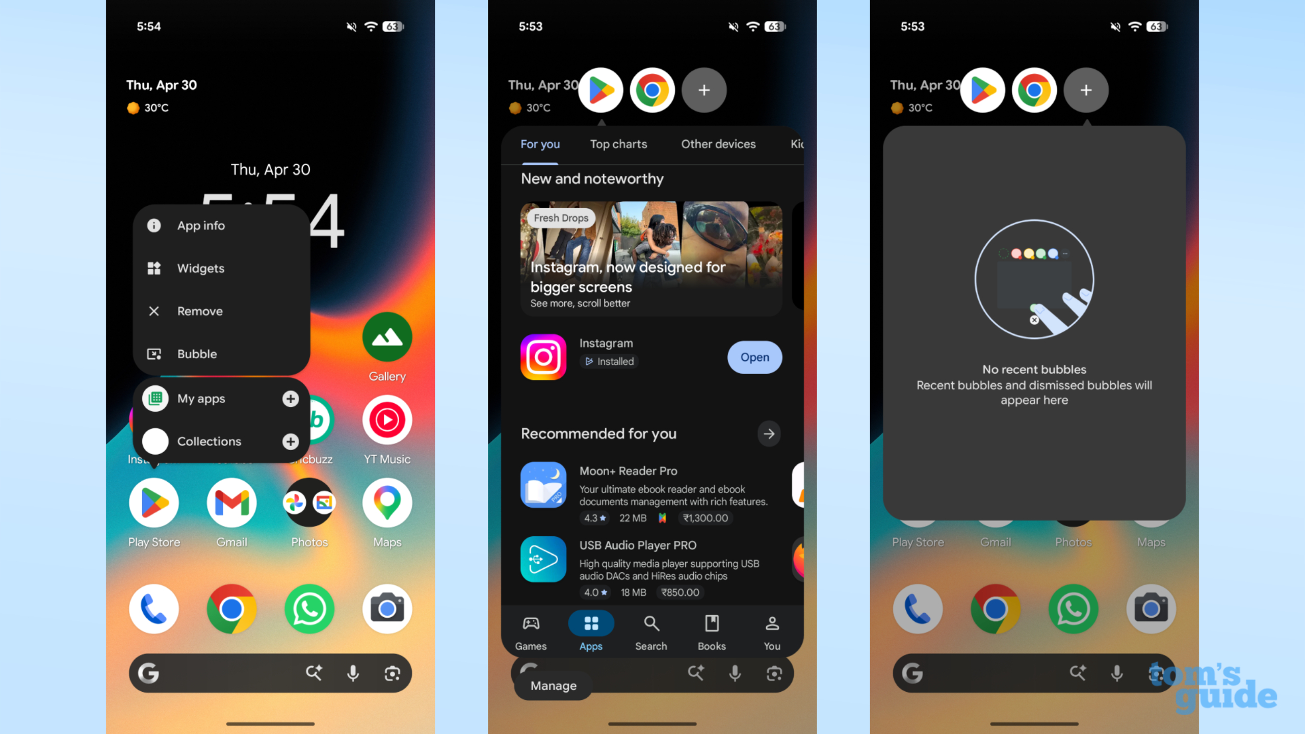 استفاده از ویژگی App Bubbles در اندروید 17