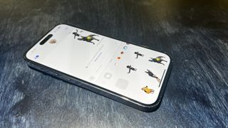 A photo of an iPhone showing Live Stickers on iOS 17