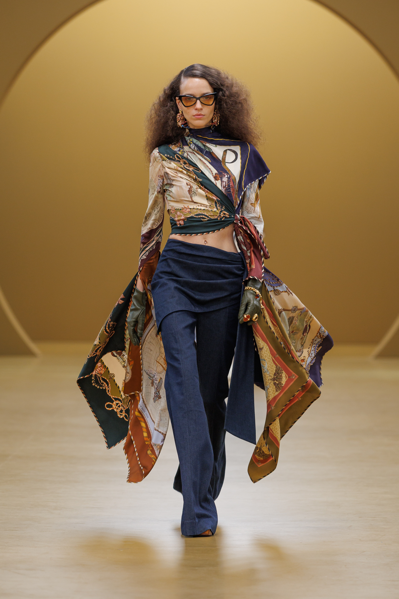 Zimmermann AW26 runway scarf top jeans