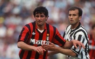 25 April 1993 Udine, Serie A, Udinese v AC Milan, Gianluigi Lentini of Milan. (Photo by Mark Leech/Offside via Getty Images)