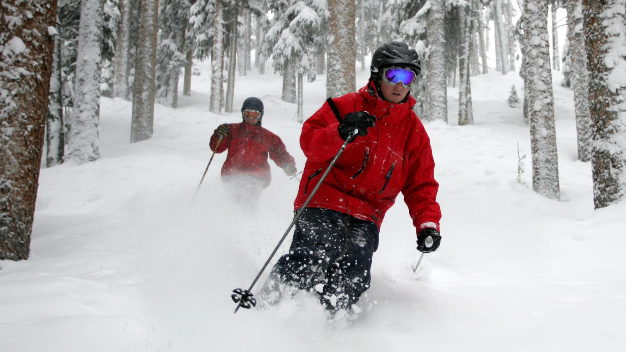 Skiers traverse the slopes at the Telluride Ski Resort in Colorado.